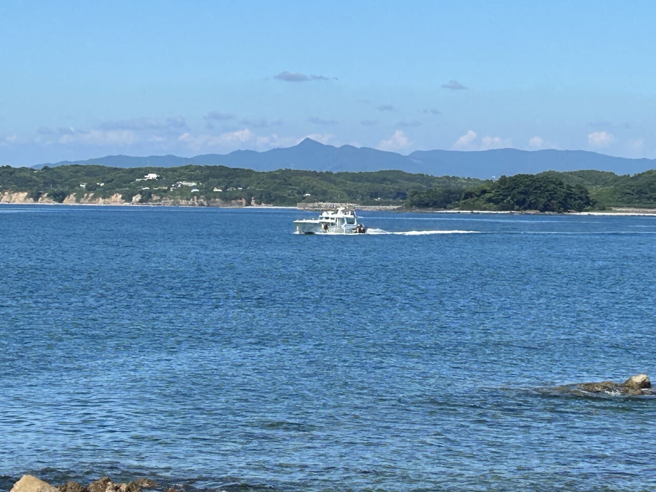 阿久根大島海から船