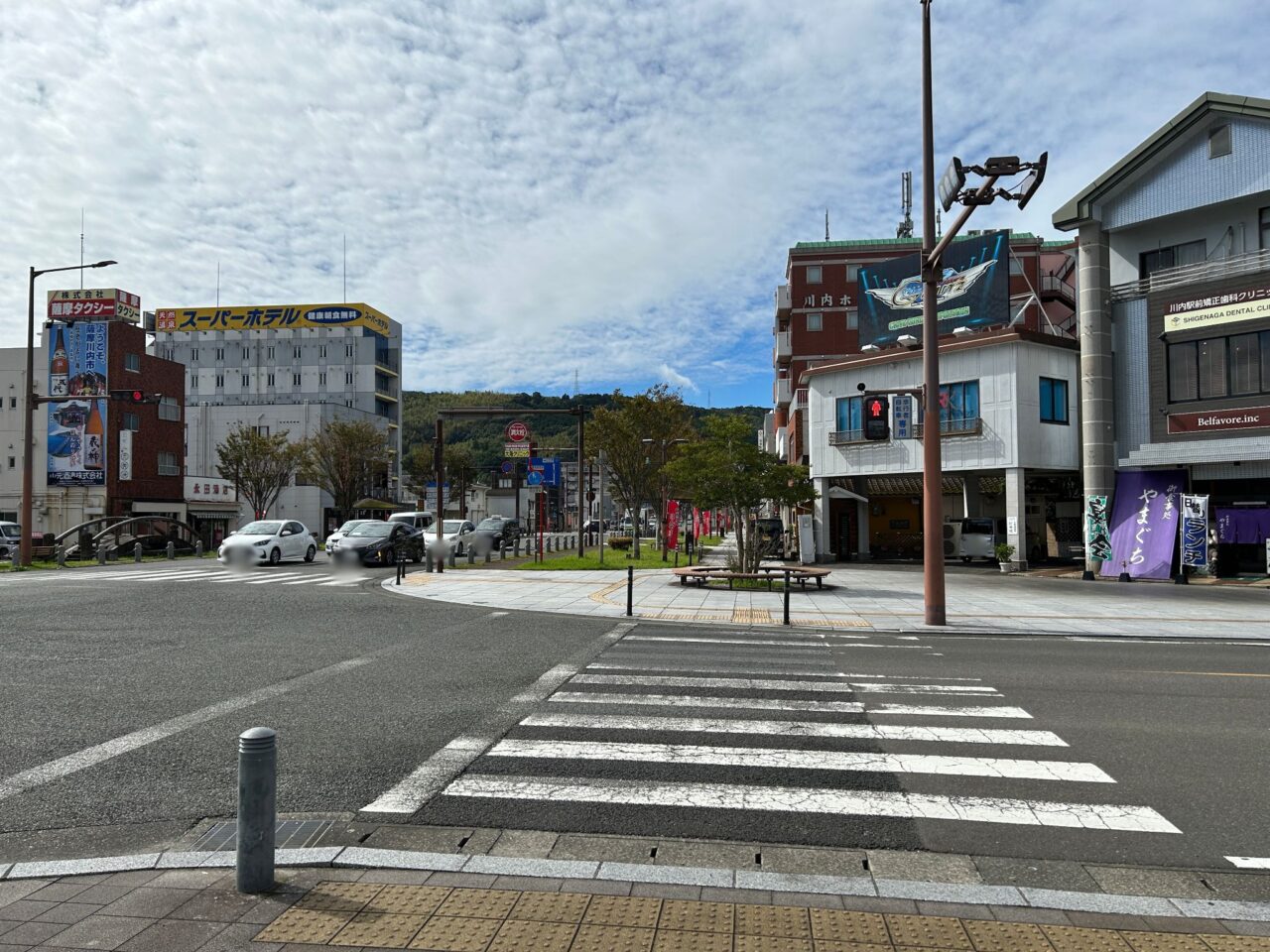 薩摩川内市中華そばマルニ食堂のある通り