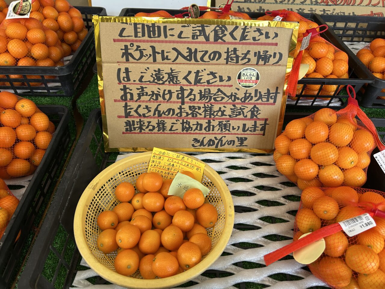 薩摩川内市入来きんかんの里ふれあい館の試食