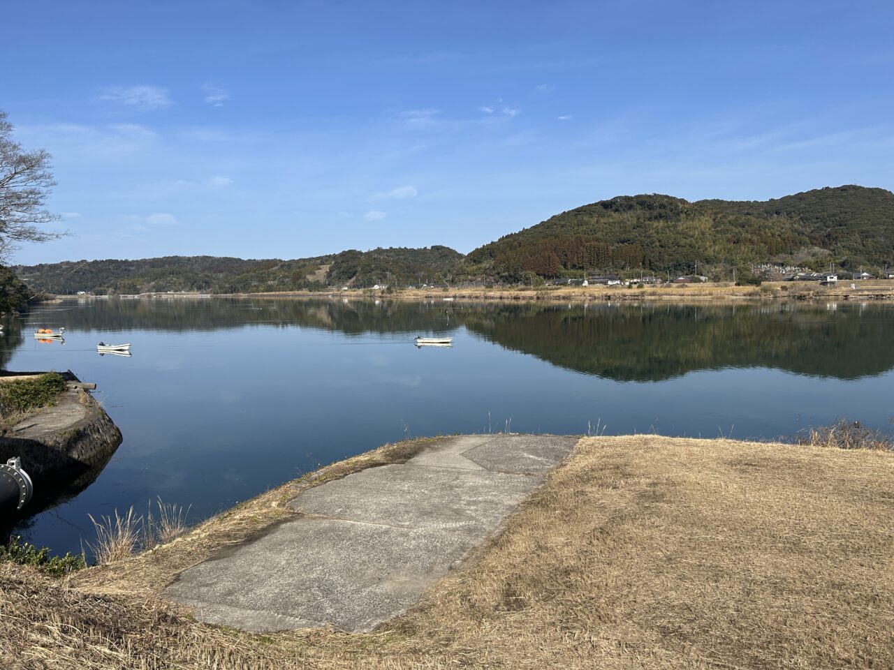 薩摩川内市八間川水辺の楽校公園の景観