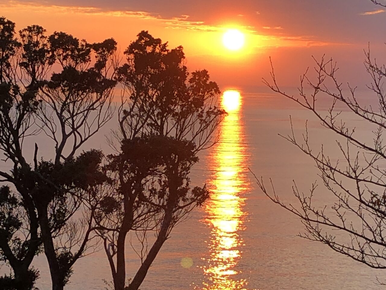 長島町サンセットの丘の夕日