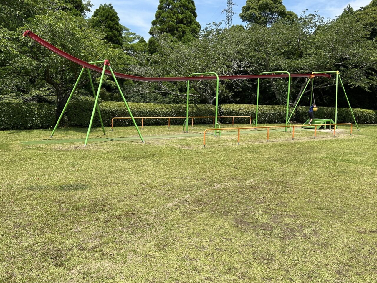薩摩川内市清水ヶ岡公園のターザンロープ