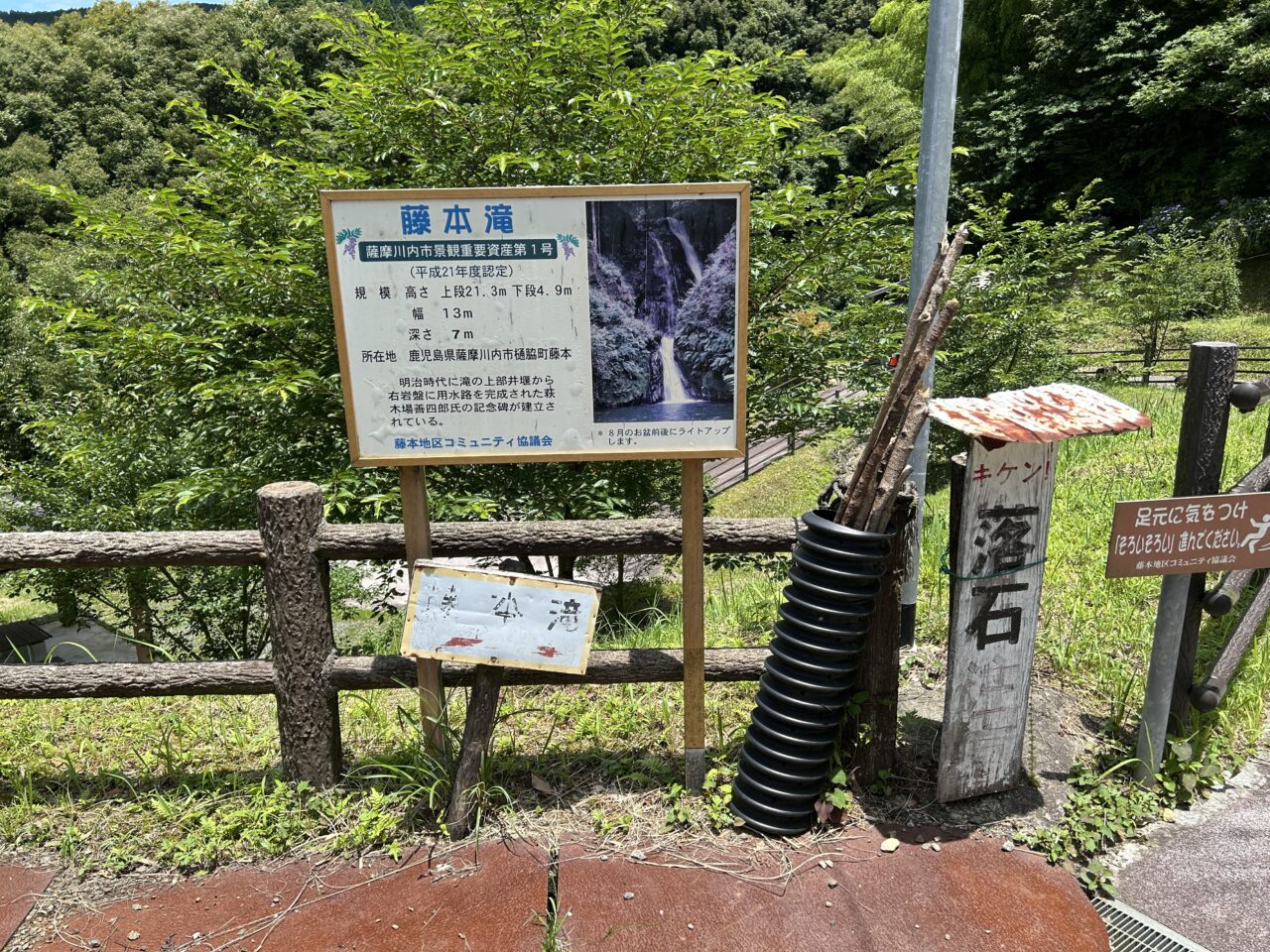 薩摩川内市藤本滝の看板