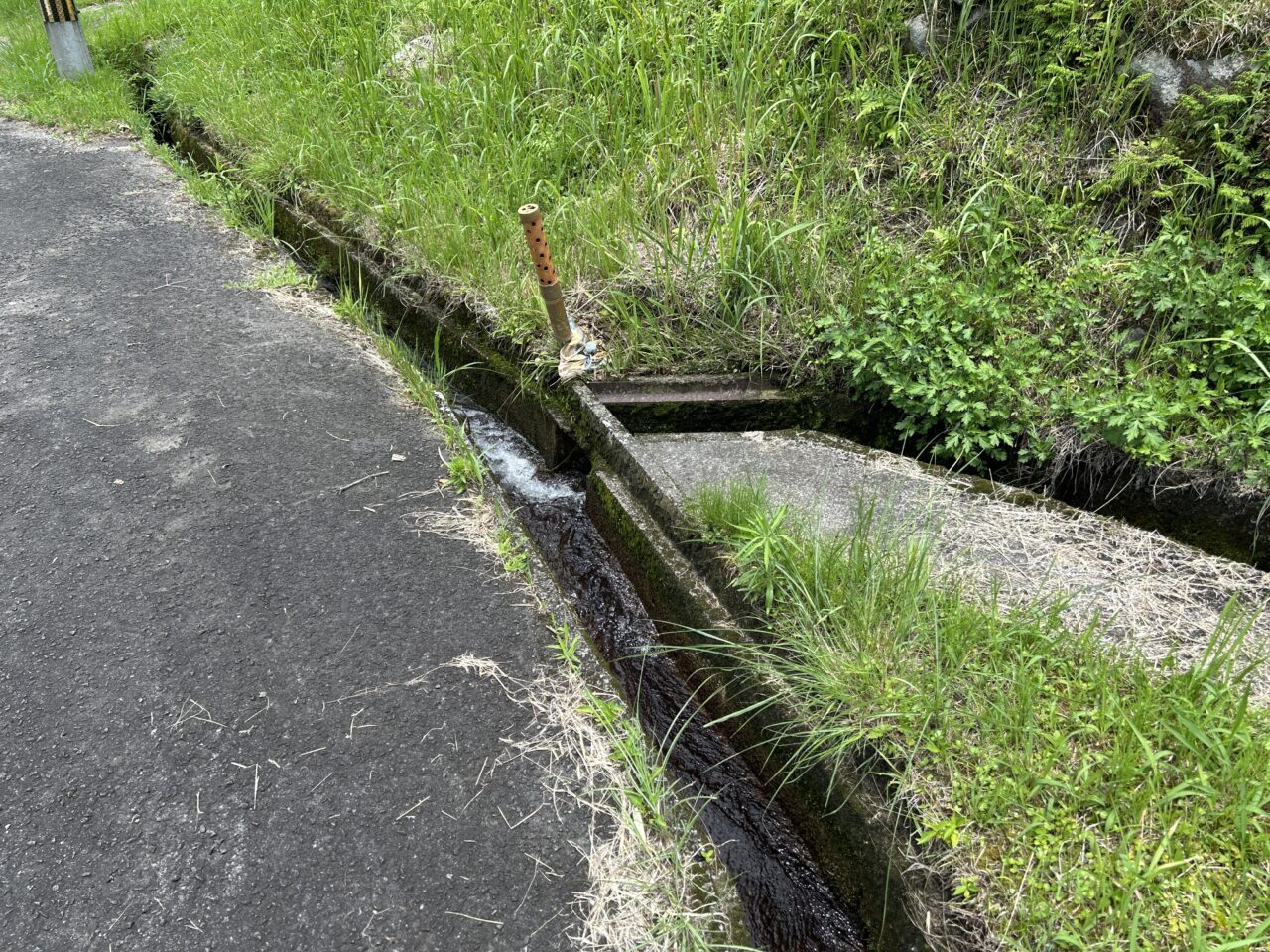薩摩川内市岩下の棚田の水路